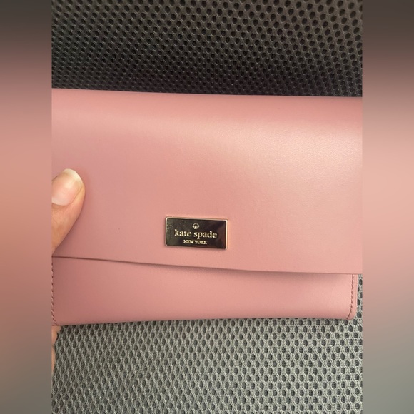 Gently used Dusty pink/purple wallet with silver hardware and burgundy interior. - Picture 3 of 7